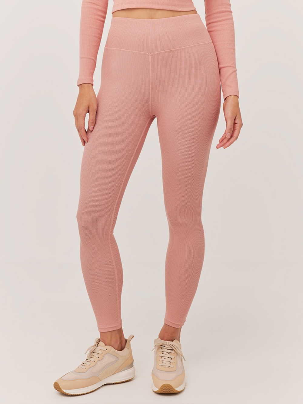 ‼️EUC: Pact Organic Ribbed Pink Sand High Waisted Leggings - M